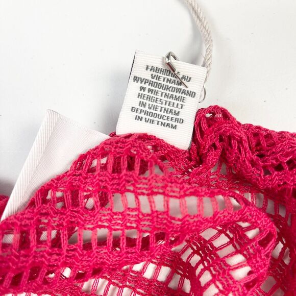 Haute Hippie Crochet Cover Up Womens XLarge Beach Swim Vacation Festival Magenta - Picture 9 of 11